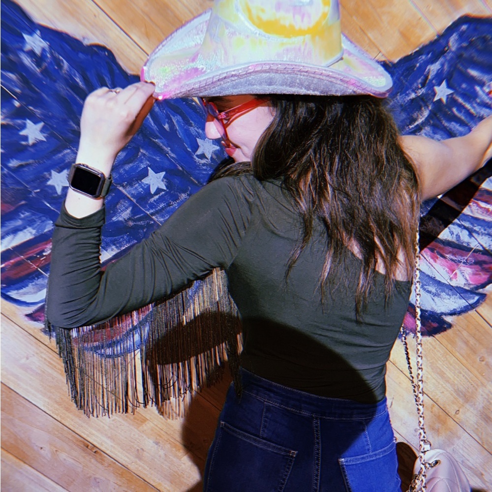 One Shoulder Fringe Bodysuit